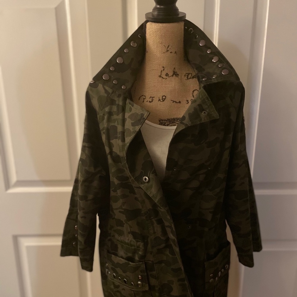 Rebecca Minkoff Studded Camo Coat